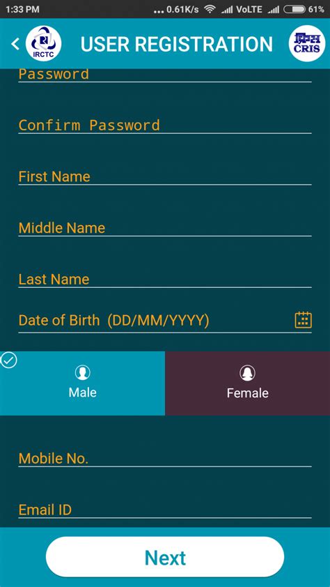 Register new account .